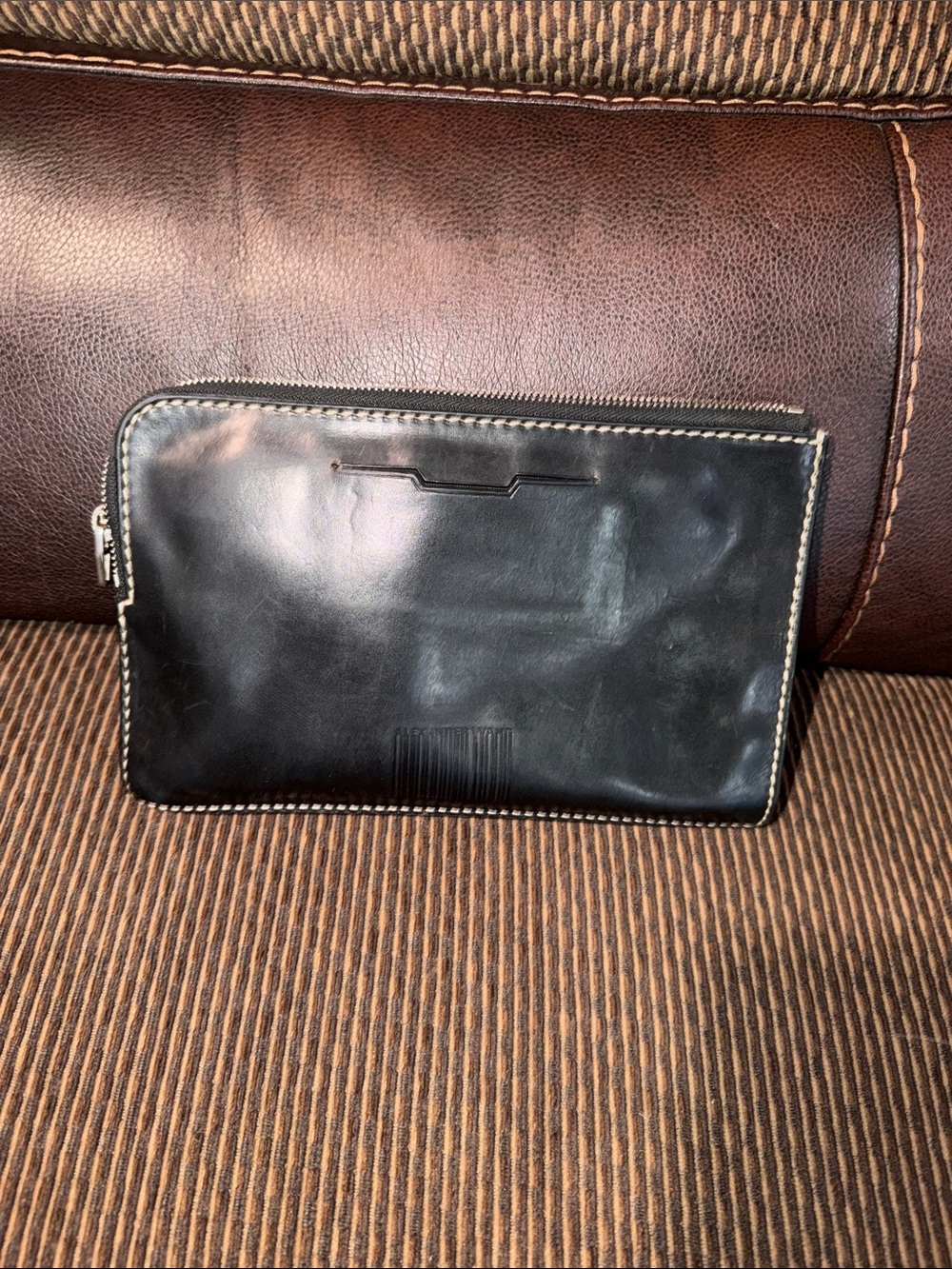 Alexander Wang Black 2 tone Leather Zip Pouch wallet